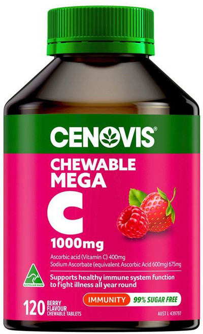 호주 세노비스 Cenovis Chewable Mega Vitamin C 메가 비타민C 1000mg 베리맛 츄어블, 5개