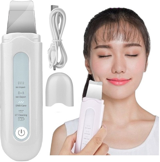 超音波鏟皮儀 去粉刺潔顏器 四種清潔護理模式 深層清潔 離子嫩膚儀, 電動鏟皮機, 粉色或白色