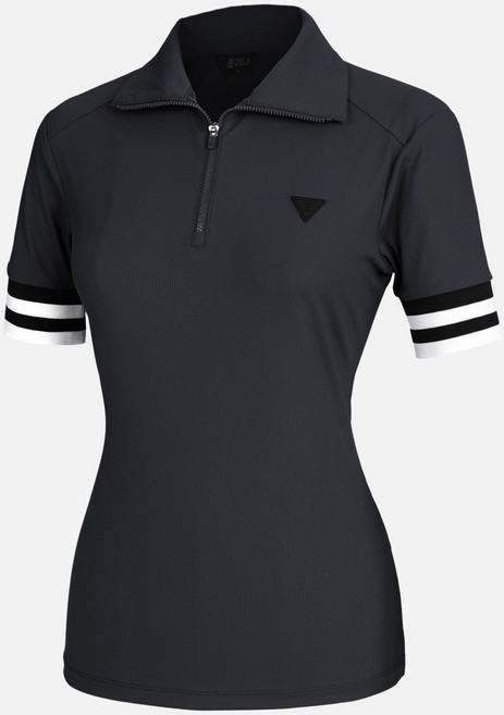 [투엘라] 여성 폴로 하프집업 반팔 티셔츠_리브라인 냉감 골지 카라 집업 5부 소매 골프 아웃도어 반팔 티셔츠