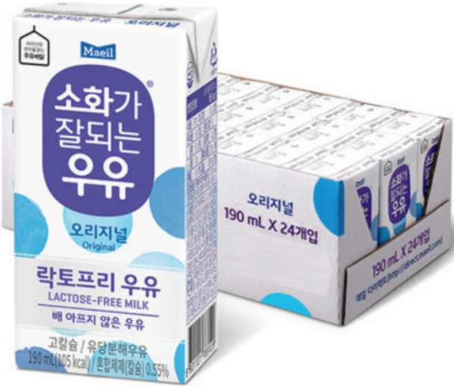 매일우유 소화가 잘되는 우유 오리지널 락토프리 우유 190ml, 32개
