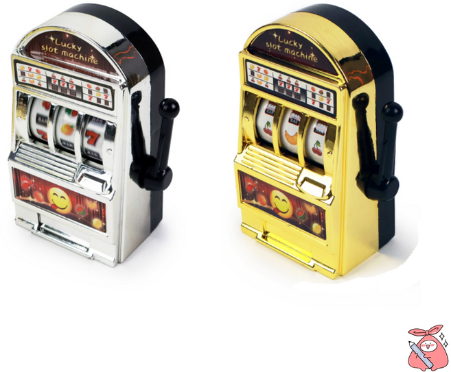 해피J보따리 미니 슬롯머신 장난감 레트로 레버형 빠칭코게임기 장식 미니어처소품, 골드, 1개, 골드