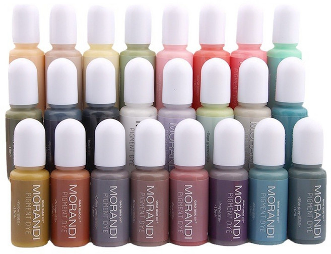 莫蘭迪色 糖果色 UV膠 樹脂 專用 色水 - 色精 色液 油性 染料 滴膠 色漿 調色 水晶膠 10g, 一份7入顏色隨機, 1個