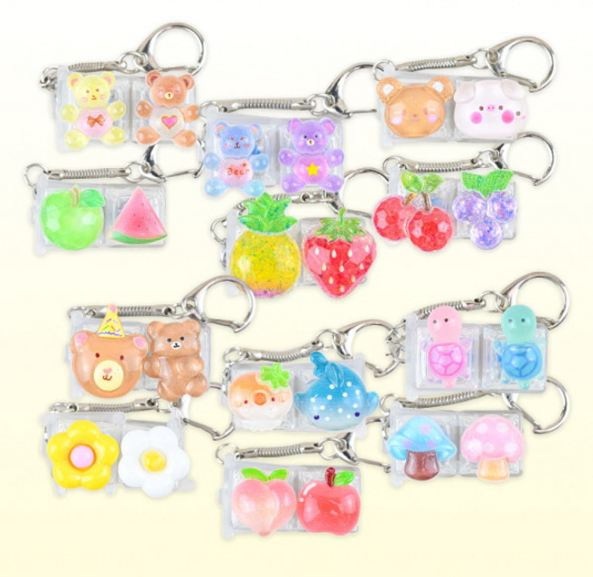 LED 2구 딸깍이 키링 1개 동물딸깍이 과일딸깍이 식물딸깍이 3D프린팅 딸깍이 기계식 키보드 테트리스 키캡 피젯 딸깍이