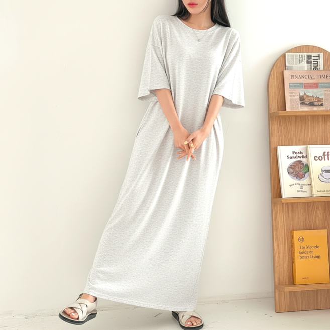 빅마인드 ~99사이즈추가 키큰언니들 130기장원피스 44~77까지 베이직코튼원피스