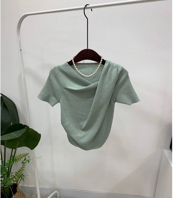 (무료배송)리글 베이직 드레이프 반팔 니트 5color