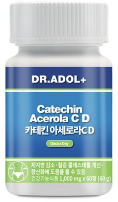 (정품)닥터아돌 카테킨아세로라CD 체지방감소 혈중 콜레스트롤개선 카세킨함유 850mg*(45정+45정), 1개, 60정