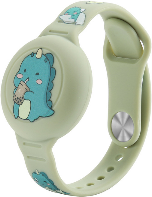 안심 에어테그 아이들 시계줄 AirTag 케이스 에어테그 악세사리, 블루투스, 3.5cm, 민트공룡