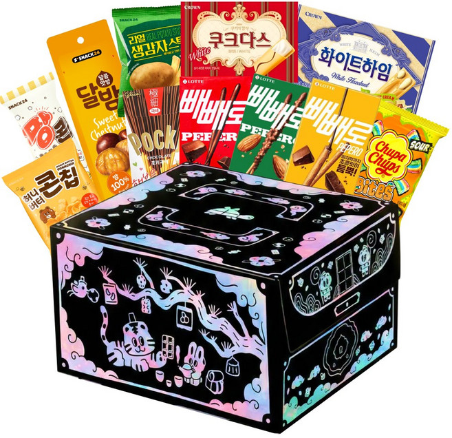 복을 담은 자개함 에디션 케이크박스 과자선물세트, 1세트, 단품