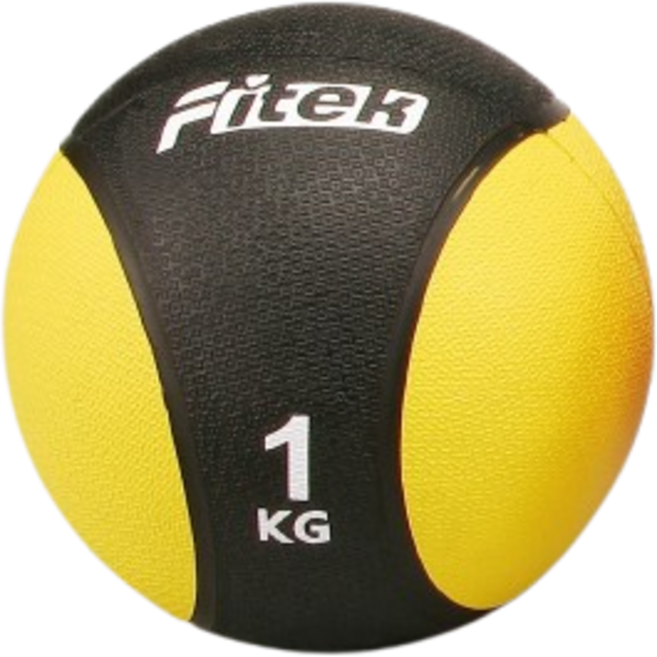 Fitek 1KG 硬式橡膠藥球, 1個, 黑/黃