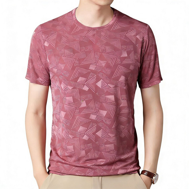 KAQIA 남성 여름 아이스 라운드넥 반팔 티셔츠 MR2223