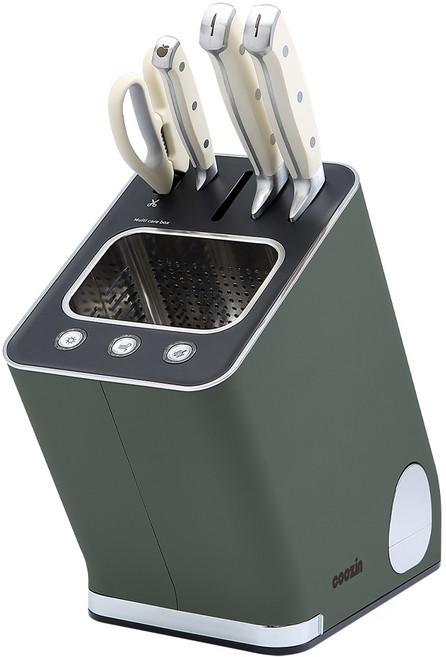 [쿠진본사] 나이프케어 시즌2 살균건조기 칼갈이 + 칼세트, 딥그린+칼세트, 나이프케어2