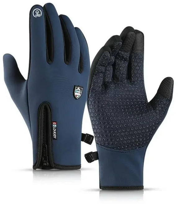 겨울 열 장갑 방수 방풍 야외 스포츠 사이클링 손가락 터치 스크린, 3. 파란