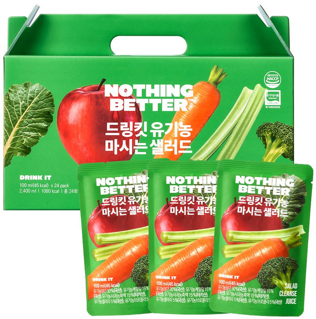 낫띵베럴 드링킷 유기농 마시는 샐러드 24p, 1개, 2.4L