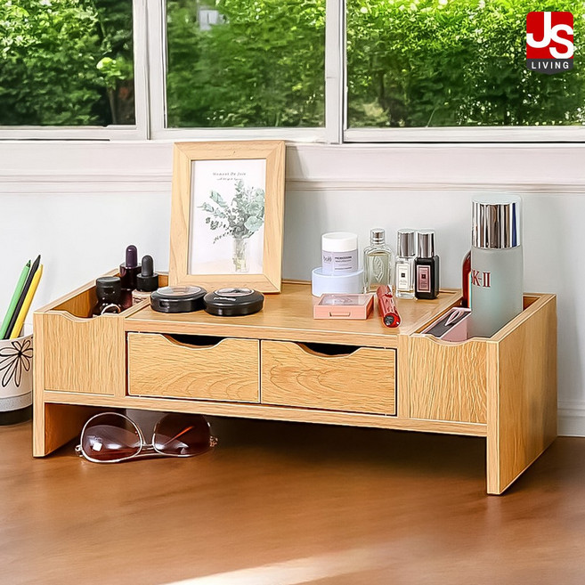JS리빙 화장품 정리함 향수 진열대 악세사리 정리대 선반 화장대 수납 정리 책상 수납함 다용도 보관함 메이크업 서랍장 인테리어 @JSLIVING #우드 / 663256A9DF5S, 1개