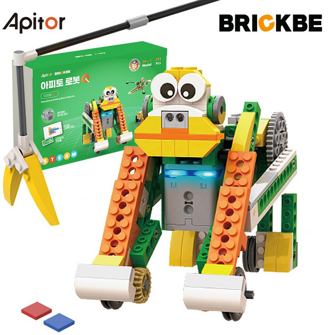 아피토 코딩로봇 브릭비 로봇Q 선물 초등학생 장난감 생일선물 레고 호환 코딩교육, 1개