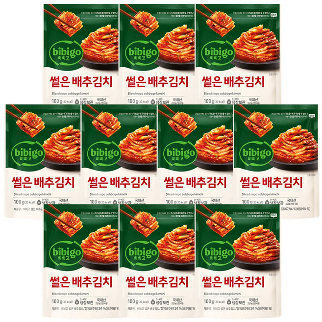 (냉장)비비고 썰은배추김치100g, 100g, 10개