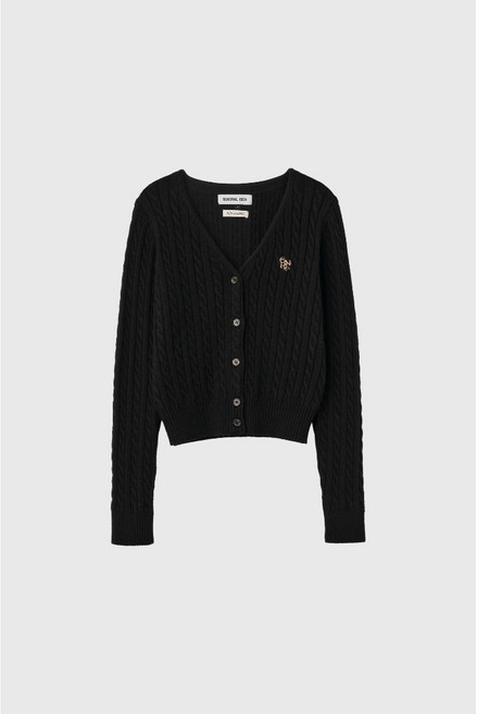 GENERAL IDEA 女款羊毛麻花V領開襟衫 WBD3L04529