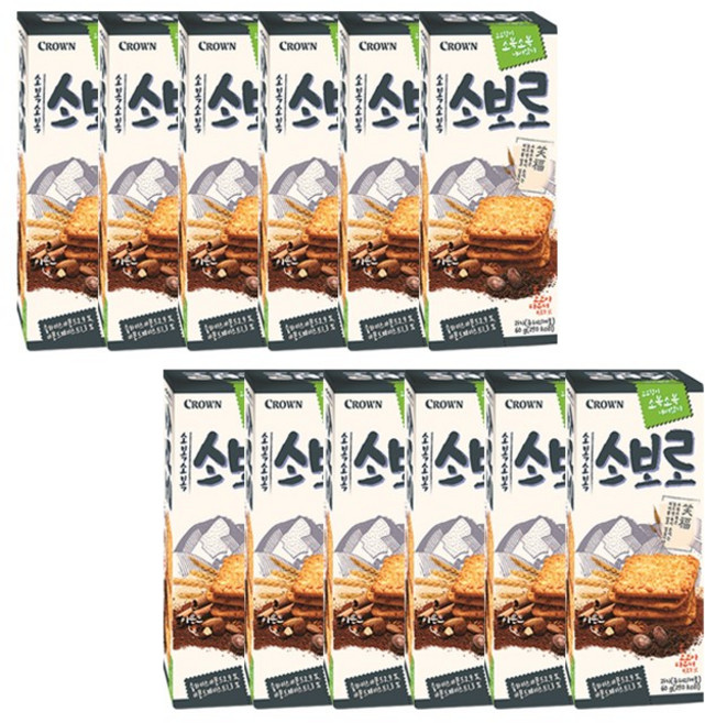 크라운 소복소복 소보로 과자, 60g, 12개