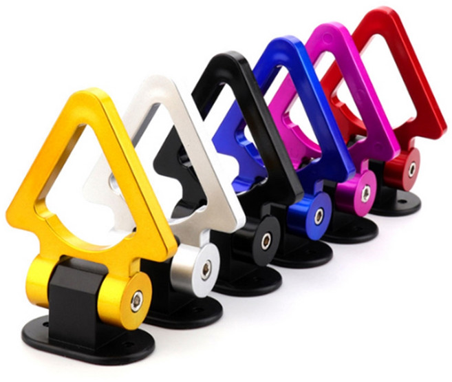 킹콩 차량용 부착식 토우후크 견인고리 원형 삼각 바타입, 레드