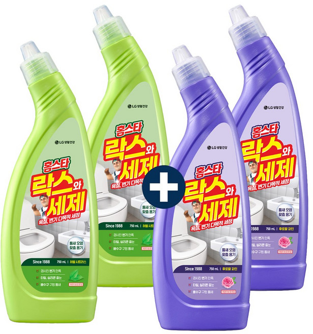 홈스타 락스와 세제 750ml 2종 세트 (후로랄파인 2개 + 허벌시트러스 2개), 4개