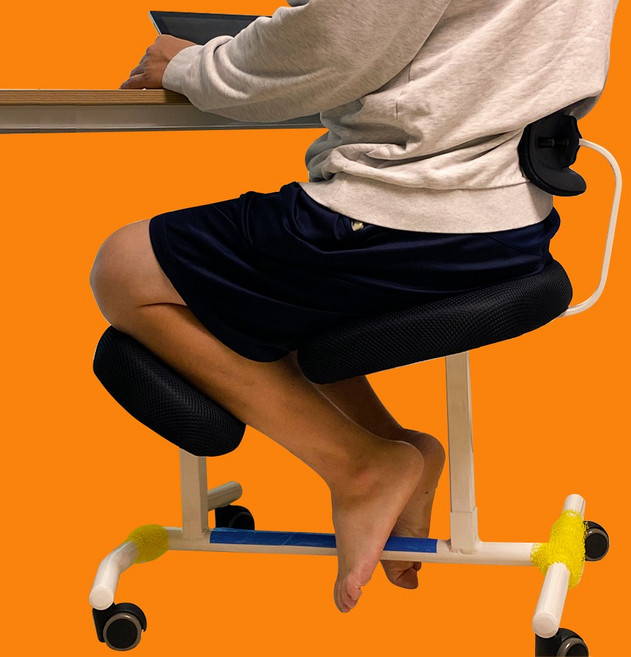 허리 디스크 자세교정의자 좌골신경통 올곧은 무릎의자, 메쉬_그린