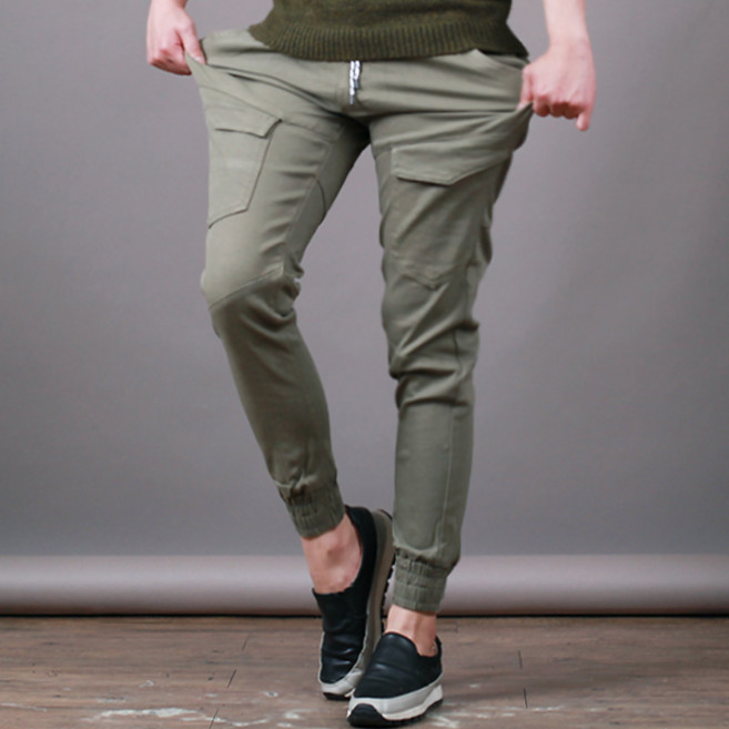 스댕클럽 남성용 치즈스판 밴딩 조거 포켓 카고바지 BJ2683