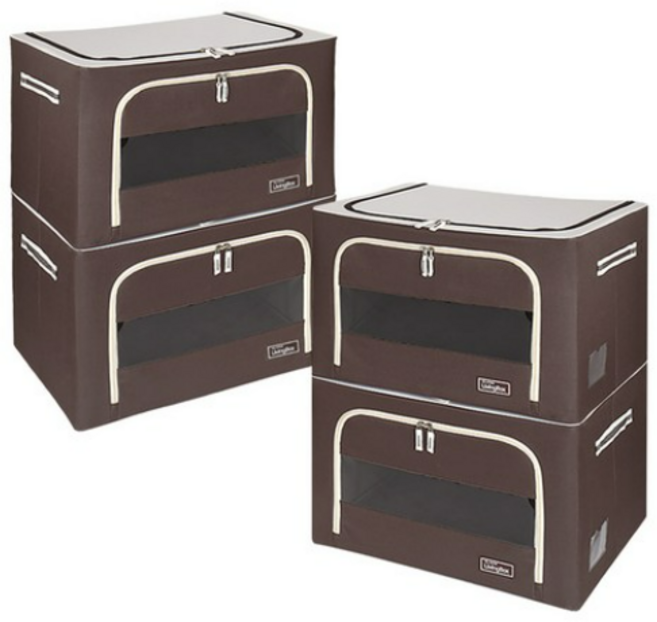벨라홈 프리미엄 대용량 인테리어 리빙박스 66L, 브라운색상, 8개