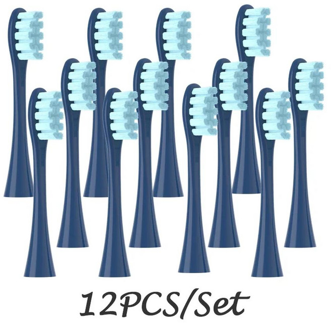 저스트인 오클린 플로우/X/ X 프로/F1/원/에어 2 음파 전동 칫솔 블루 그린 소프트 모 노즐 교체용 브러시 헤드, 1.12Blue × 1개, 1개