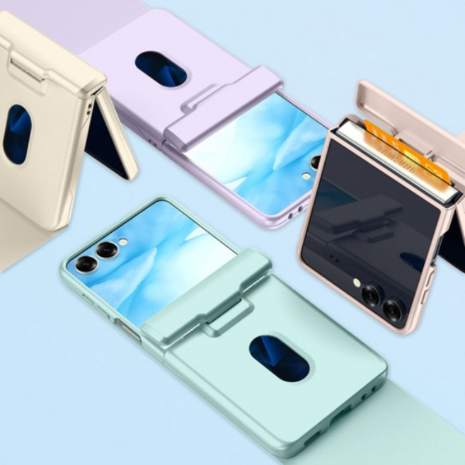 갤럭시 Z플립7 스키니 레인보우 맥세이프 카드 범퍼 강화유리 일체형 케이스 제트플립(클리너증정)