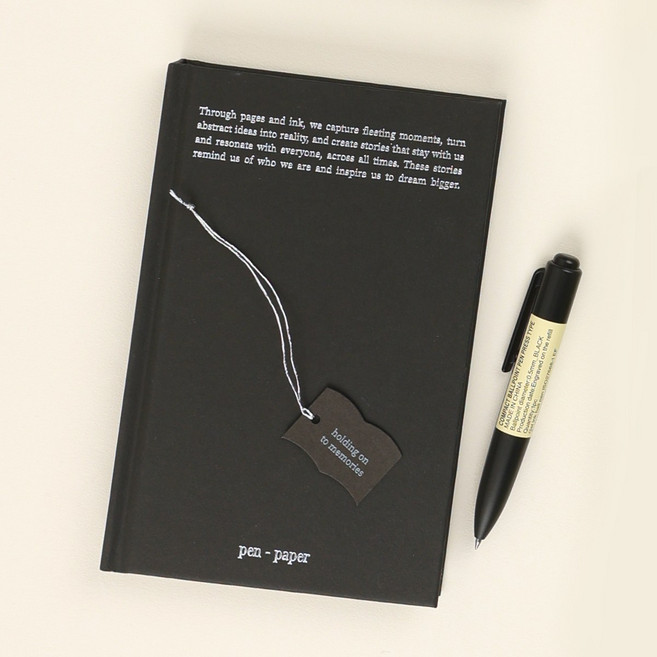 펜투페이퍼 필사노트 독서 일기장 줄 양장 노트 공책, 1개, 블랙