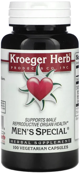 단백질 비타민 철분 마그내슘 칼슘 Kroeger Herb Co 남성용 스페셜 베지 캡슐 100정 고루고루섭취해주세요, KroegerHerbCo남성용스페셜베지캡슐100정, 1개 - 쿠팡