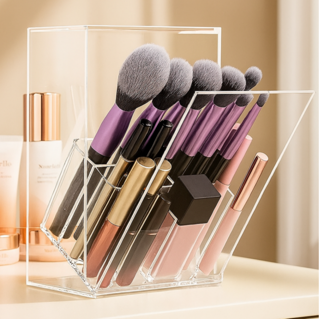 미리모아 먼지 차단 칸막이 브러쉬 정리함, 화이트, 1개