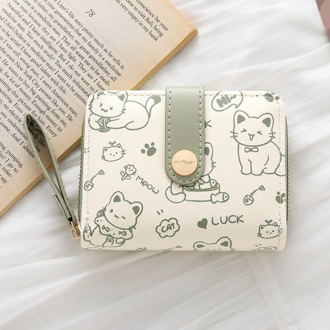 허블리 큐티캣 여성 학생 반지갑 동전 카드 지갑