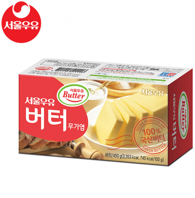 서울우유 무가염버터 450g x 20개(1박스), 20개