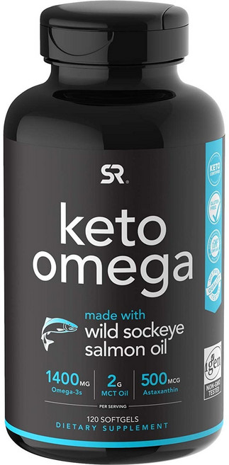 SPORTS RESEARCH Keto Omega-3鮭魚油軟膠囊 1400mg, 1罐, 120顆