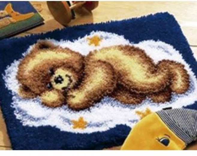 스킬자수세트 DIY 래치훅 매트 만들기 (밑그림포함), 13.잘자요곰 -, 1개