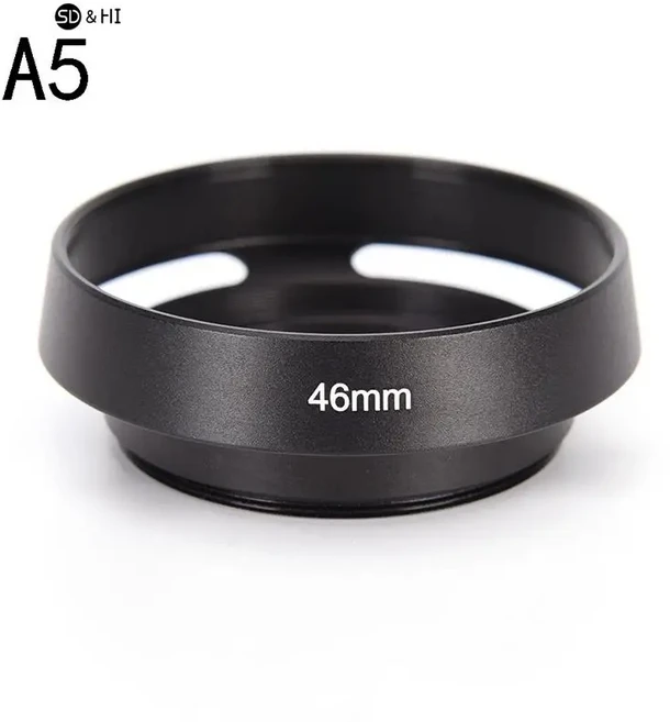 라이카 호환 캐논 호환 니콘 렌즈용 블랙 메탈 카메라 후드 37 40.5 52 mm, 05 46mm Black