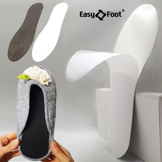 이지풋 실내화깔창 얇은깔창 부착형 KC면 슬리퍼 샌들 구두 맨발 깔창 2mm 탈부착가능, (면)깔창_블랙_소, 1세트