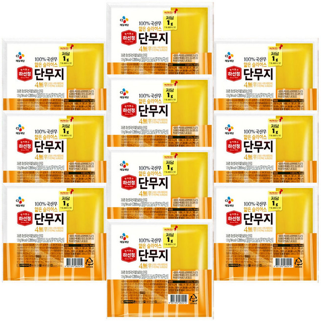 하선정 얇은슬라이스 단무지, 10개, 120g