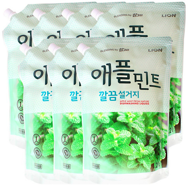 참그린 애플민트 깔끔설거지 1.2L, 7개