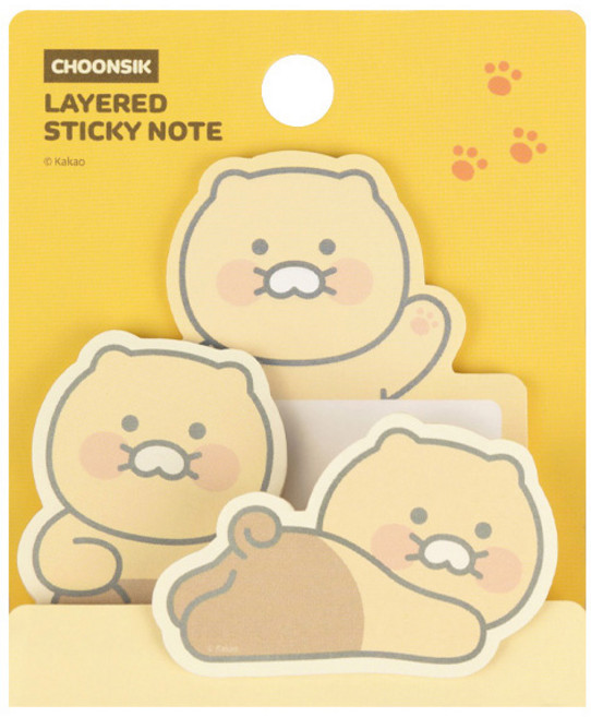 춘식이 레이어드 점착 메모지 / 춘식이문구 캐릭터포스트잇 카카오포스트잇 예쁜점착메모지 예쁜포스트잇 춘식이포스트잇 춘식이학용품, 형태 (1개)