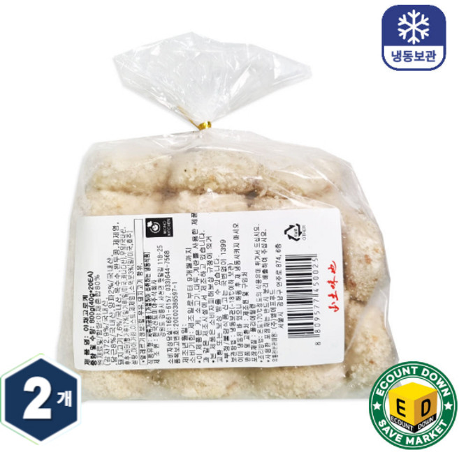 모노마트 야채고로케 800g (40g/20ea) X 2팩 BOX [한국산토미야], 2개