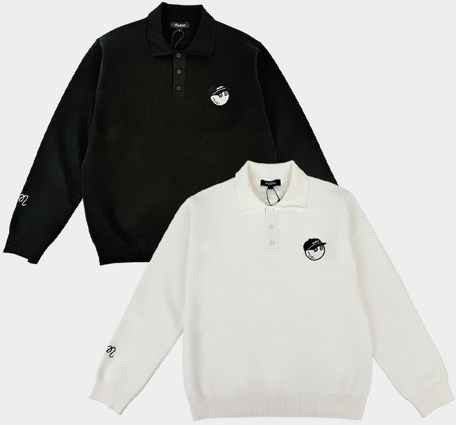 [백화점]말본 골프 티셔츠 캐시미어 혼방 카라형 긴팔 티셔츠