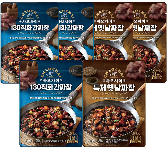 차오차이 짜장세트6(130직화 180g 3개+특제 180g 3개), 1개