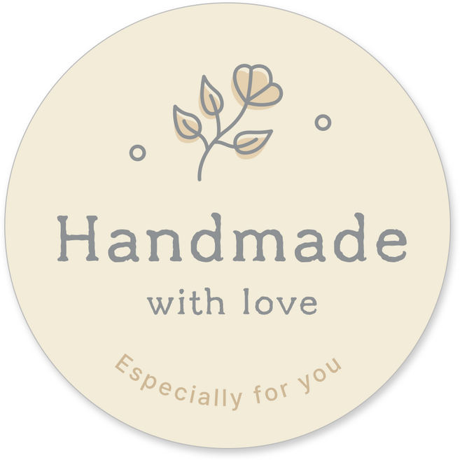 [꼬모멜로소] 핸드메이드 포장 데코 원형 라벨 스티커, 60개, 오가닉 네츄럴