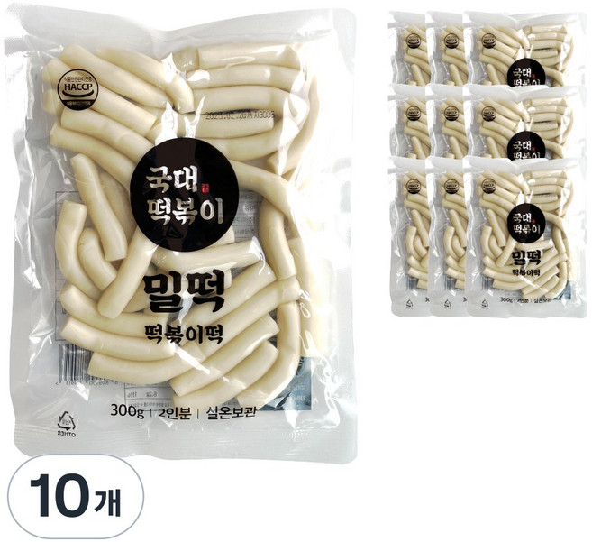 국대떡볶이 떡볶이떡 밀떡 실온보관, 10개, 300g