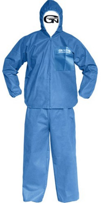 가드맨 PP 투피스 보호복/작업복, blue, 10개