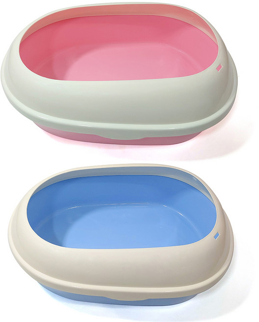 페로가토 평판형 모래 화장실 고양이 배변, 베이지 블루, 베이지블루, 1개