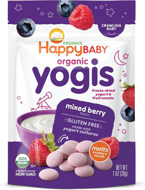해피 베이비 요기 동결건조 요거트 프룻 스낵 믹스드 베리, 1개, 28g