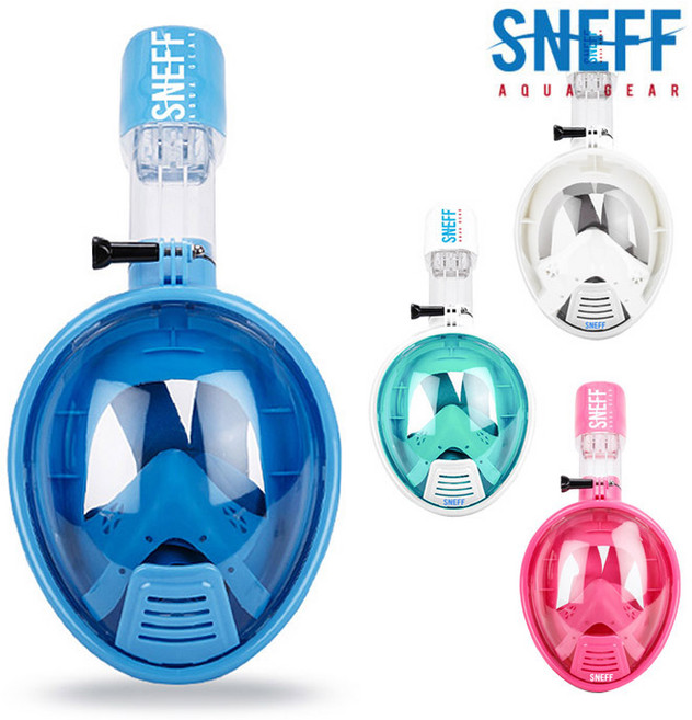 스네프 스마트 스노클링 마스크 액션캠 아동용, 블루, 1개